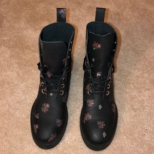 Floral Steve Madden combat boots
